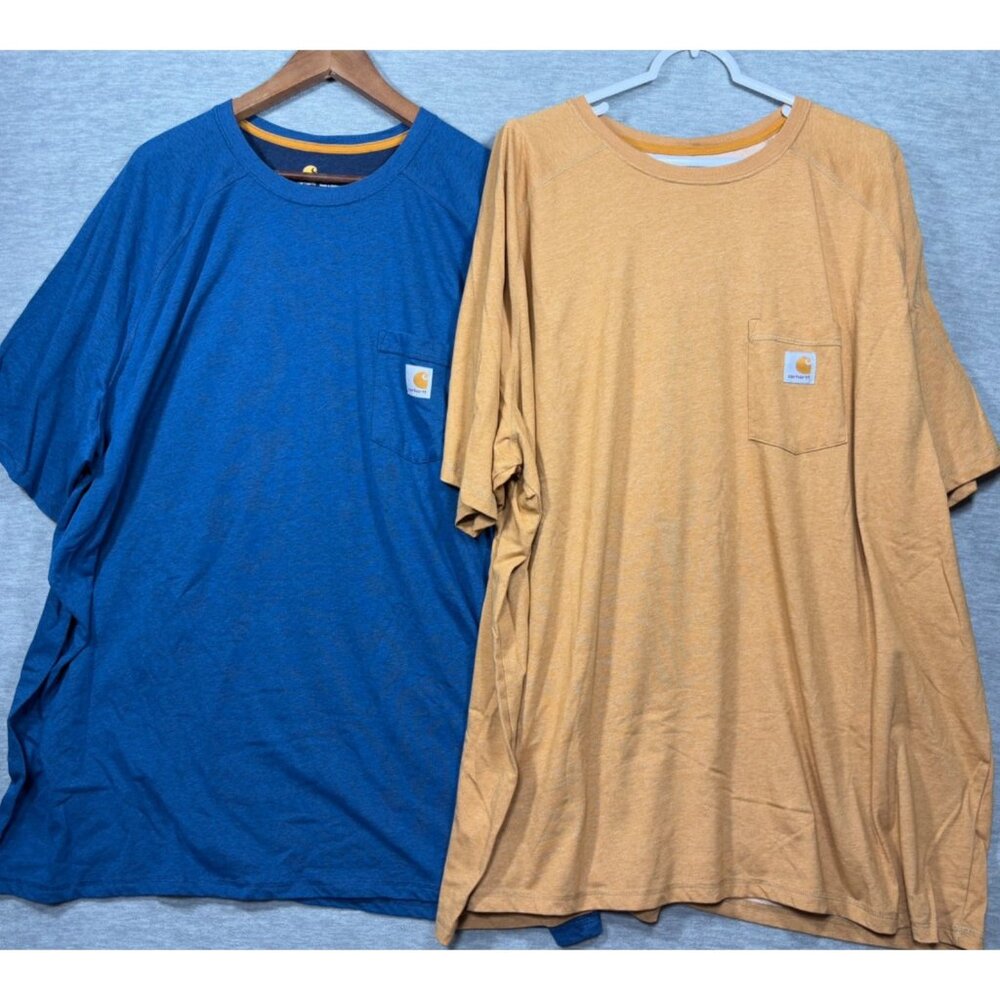 Carhartt Mens Relaxed Fit 4XL T-Shirts 2-Pack‎ Blue Gold